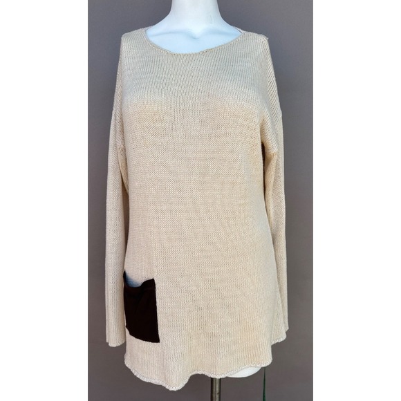 Soft Surroundings Sweaters - Soft Surroundings Women's Size Large Oatmeal Tunic‎ Sweater Long Sleeve Pocket
